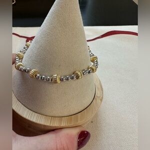 enewton dignity sincerity pattern 6mm bead bracelet - mixed metal  *NWT*